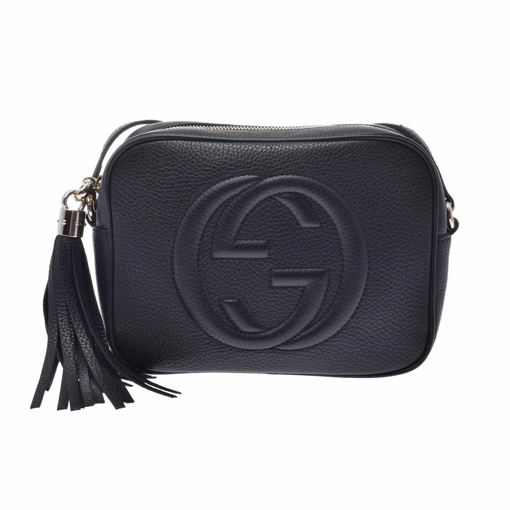 GUCCI Soho Black Leather Shoulder Bag